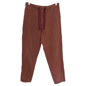 Manila Grace Women’s Cotton Linen Blend‎ Tapered Leg Pull On Ankle Pants Sz 42/8